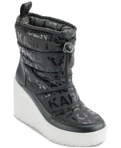 Karl Lagerfeld Women's Berdina Wedge Booties In Black