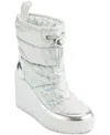 Karl Lagerfeld Paris Bronwyn Wedge Boot In Silver Iridescent