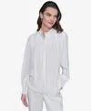 Karl Lagerfeld Women's Blouson-sleeve Button-front Blouse