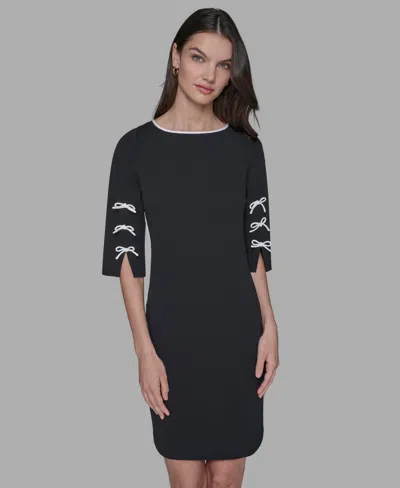 Karl Lagerfeld Women's Boat Neck Sheath Dress In Multi