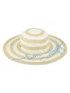 Karl Lagerfeld Women's Bon Voyage Embroidered Wide-brim Sunhat