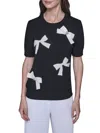 Karl Lagerfeld Women's Bow-embellished Knitted Top In Black