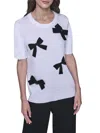 Karl Lagerfeld Women's Bow-embellished Knitted Top In White