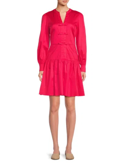 Karl Lagerfeld Women's Bow Sateen Drop-waist Minidress In Teaberry