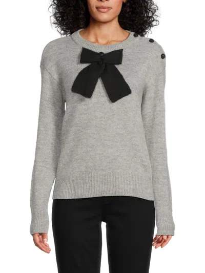 Karl Lagerfeld Women's Bow Sweater In Animal Print