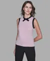 Karl Lagerfeld Women's Bow-tie Sleeveless Sweater In Pink