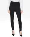 Karl Lagerfeld Women's Button Detail Ponte Pants In Black