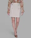 Karl Lagerfeld Women's Button Detail Skirt In White