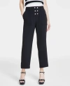 Karl Lagerfeld Womens Sailor Wide Leg Cropped Pants In Black