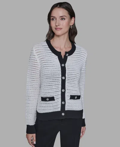 Karl Lagerfeld Women's Button-front Cardigan In Multi
