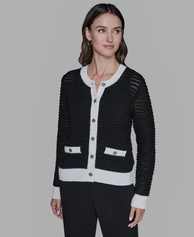 Karl Lagerfeld Women's Button-front Cardigan In Multi