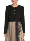 Karl Lagerfeld Women's Button Front Jacket In Black