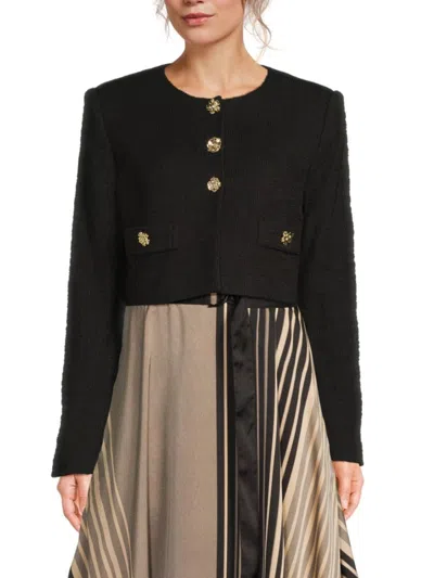 Karl Lagerfeld Women's Button Front Jacket In French Blue