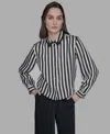 Karl Lagerfeld Women's Button-front Striped Shirt In Multi