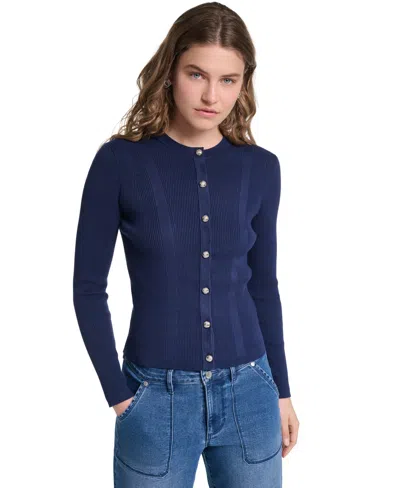 Karl Lagerfeld Women's Button-front Cardigan In Naval Academy