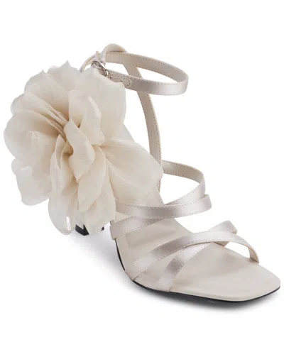 Karl Lagerfeld Women's Caela Flower Embellished Dress Sandals In Soft White