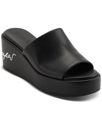 Karl Lagerfeld Women's Calvina Wedge Sandals In Black