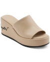 Karl Lagerfeld Calvina Womens Open Toe Wedge Wedge Sandals In Dusty Nude