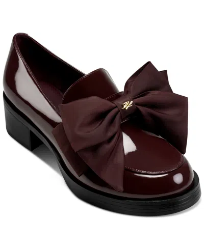 Karl Lagerfeld Women's Camilia Bow Slip-on Loafers In Burgundy