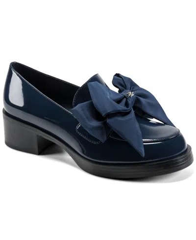 Karl Lagerfeld Women's Camilia Bow Slip-on Loafers In Blue