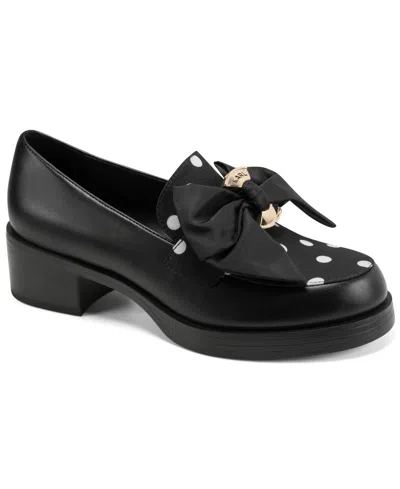 Karl Lagerfeld Women's Camilia Fan Polka-dot Loafers In Black