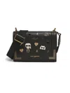 Karl Lagerfeld Women's Camille Embellished Leather Crossbody Bag In Black