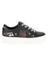 Karl Lagerfeld Women's Cammy Embellished Logo Low Top Platform Sneakers In Black