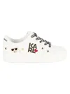 Karl Lagerfeld Women's Cammy Embellished Logo Low Top Platform Sneakers In Bright White