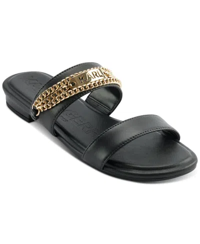 Karl Lagerfeld Women's Canne Flat Sandals In Black