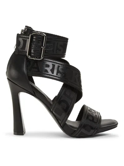 Karl Lagerfeld Women's Careliz Logo Strap Sandals In Black