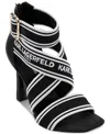 Karl Lagerfeld Careliz Ii Strappy Sandal In Black,bright White