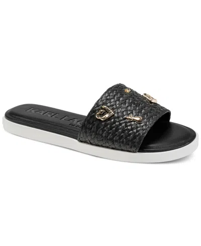 Karl Lagerfeld Women's Carenza Atelier Slide Flat Sandals In Black