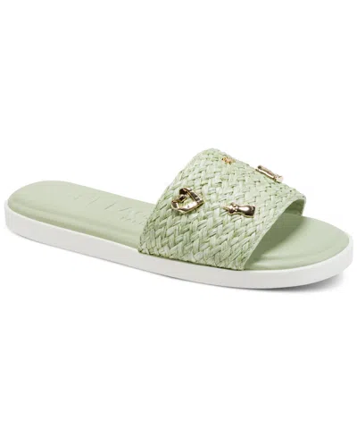 Karl Lagerfeld Women's Carenza Atelier Slide Flat Sandals In Green