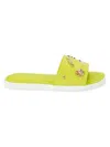 Karl Lagerfeld Carenza Flat Slide Sandals In Chartreuse