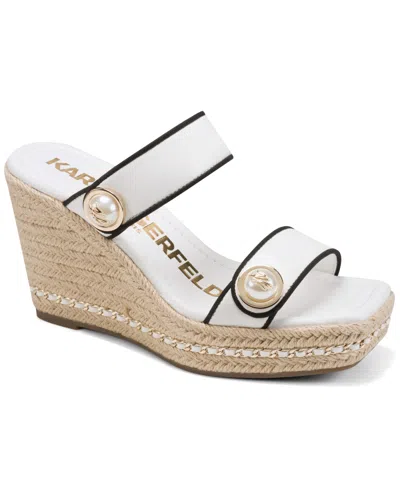 Karl Lagerfeld Women's Carsen Wedge Sandals In White
