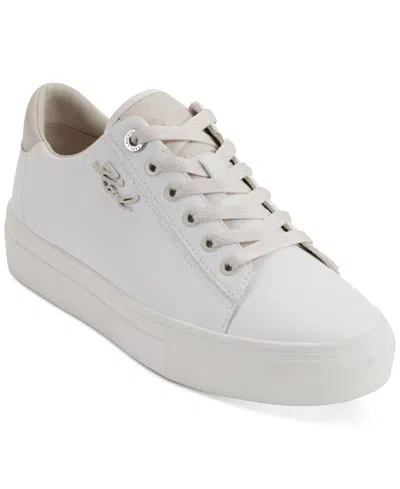 Karl Lagerfeld Women's Carson Lace-up Sneakers In Bright White,soft White