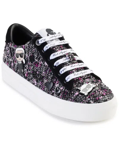 KARL LAGERFELD WOMEN'S CATE PINS LACE-UP SNEAKERS