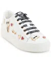 Karl Lagerfeld Cate Pins Womens Leather Lifestyle Casual And Fashion Sneakers In White
