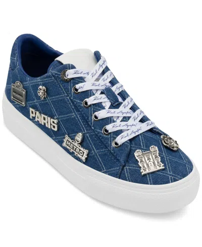 Karl Lagerfeld Women's Cate Rue Pins Lace-up Sneakers In Blue