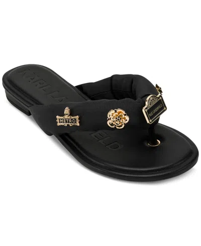 Karl Lagerfeld Women's Ceejay Rue Embellished Sandals In Black