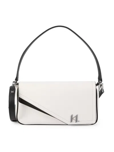 Karl Lagerfeld Women's Cele Leather Crossbody Bag In Black Silver