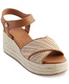 KARL LAGERFELD WOMEN'S CELEST ANKLE-STRAP ESPADRILLE PLATFORM WEDGE SANDALS