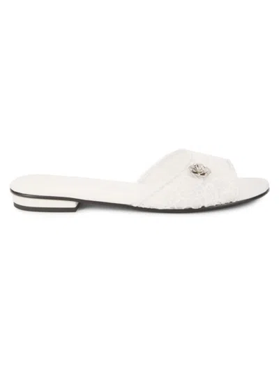 Karl Lagerfeld Women's Celin Floral Lace Flat Sandals