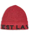 Karl Lagerfeld Women's C'est La Vie Patch Detail Beanie In Red