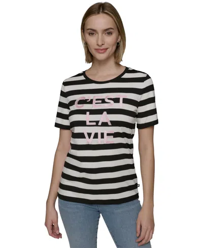 KARL LAGERFELD WOMEN'S C'EST LA VIE STRIPED TEE