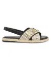 Karl Lagerfeld Women's Charla Logo Slingback Flat Sandals In Natural Black