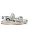 Shop Karl Lagerfeld Women's Charlay Metallic Open Toe Sandals In Silver