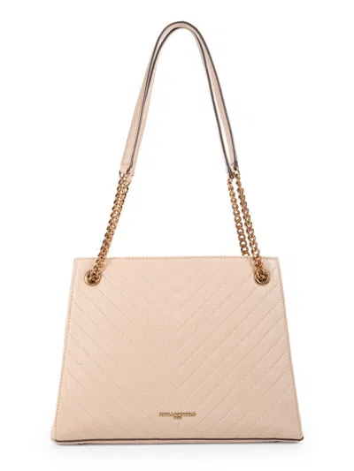Karl Lagerfeld Women's Charlotte Chevron Quilted Leather Shoulder Bag In Shell