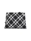 Karl Lagerfeld Women's Charlotte Houndstooth Pattern Shoulder Bag In Black White