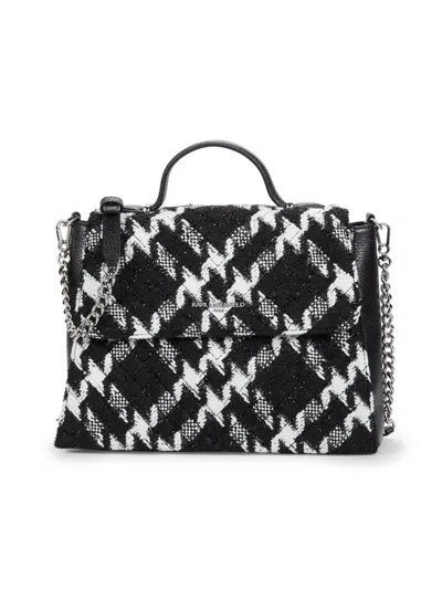 Karl Lagerfeld Women's Charlotte Patterned Satchel In Black White